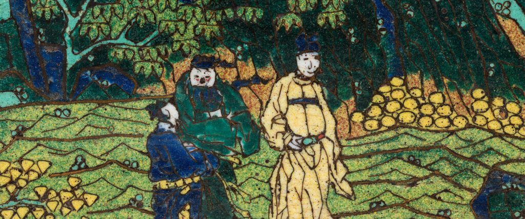 Extreme closeup of "Panel," cloisonne on copper alloy, China, Ming Dynasty, late 16th century