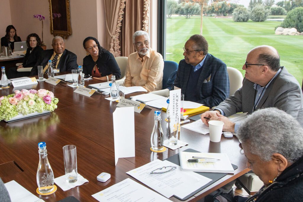 4. Clarence Jones (third from right) joins in the discussion at the civil rights retreat at Sunnylands in January, 2019.